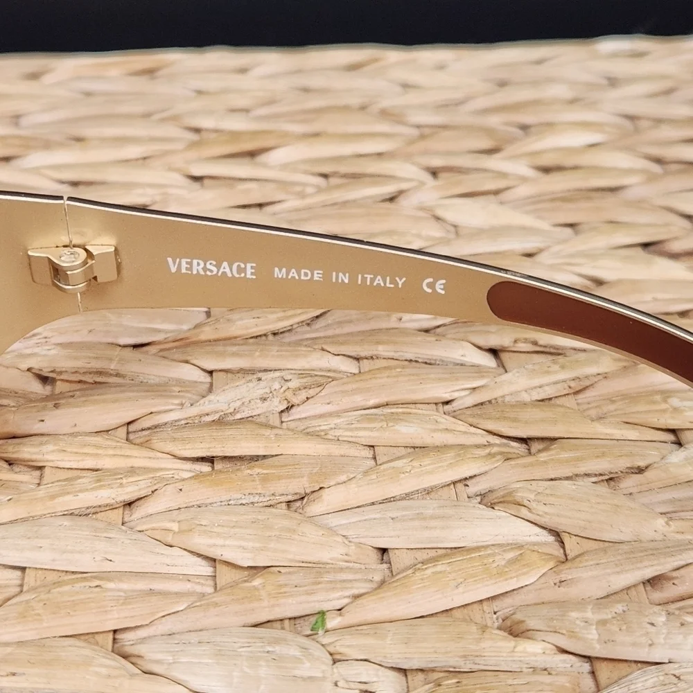 VINTAGE 2004 Versace Gold Sunglasses with Original Case